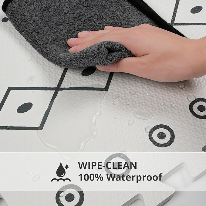 Baby Foam Play Mat, PIGLOG 72x48 Baby Crawling Mat, Floor Mats for Kids for Infants with Interlocking Floor Tiles, Toddler Playmats for Indoor and Outdoor, Easy to Clean Playroom Mats, Bohemia