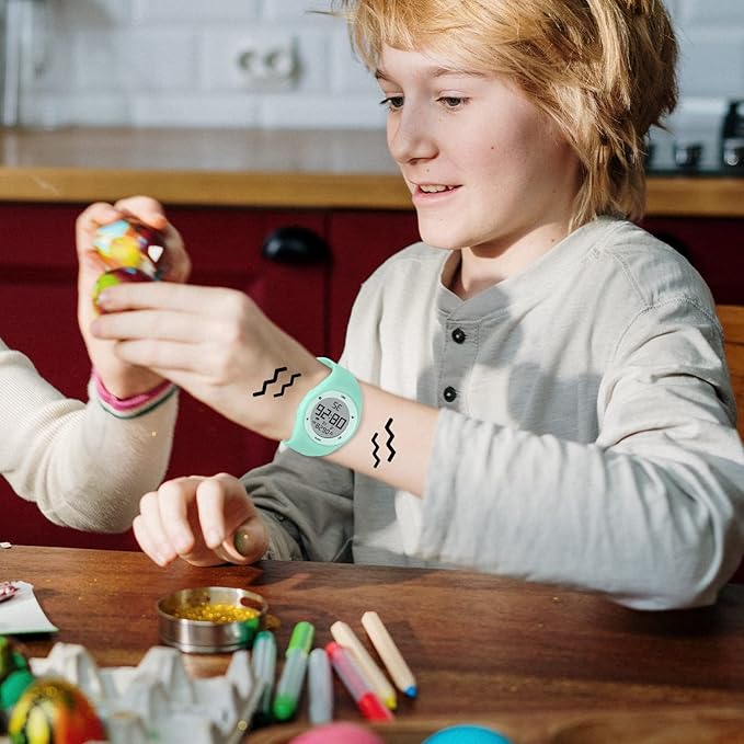 Kids Watches for Girls Boys Digital Sport Watch with Step Counter Pedometer Vibration Alarm Clock, No App Waterproof Fitness Tracker Kids Watch Boys Girls Teens Students Ages 5-16