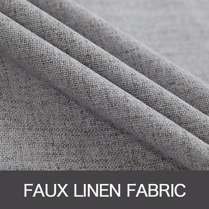 MIULEE Linen Texture Curtains for Bedroom Solid 100% Blackout Thermal Insulated Grey Curtains Grommet Room Darkening Curtains/Draperies Luxury Decor for Living Room Nursery 84 Inch (52x84, 2 Panels)