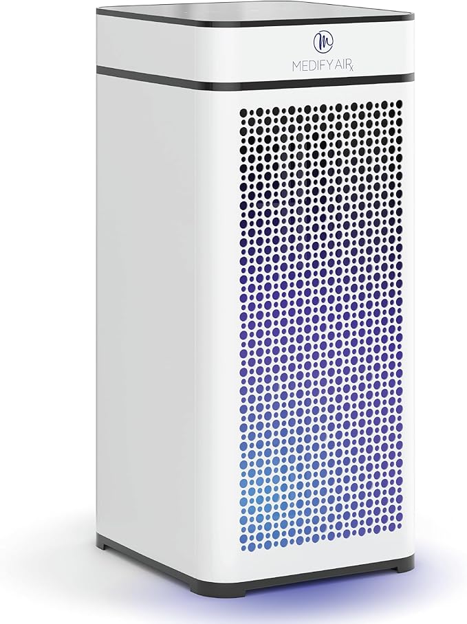 Medify MA-40 UV Light Air Purifier with True HEPA H14 Filter | 1,793 ft² Coverage in 1hr for Wildfires Smoke, Odors, Pollen, Pets | Removal to 0.1 Microns | White, 1-Pack
