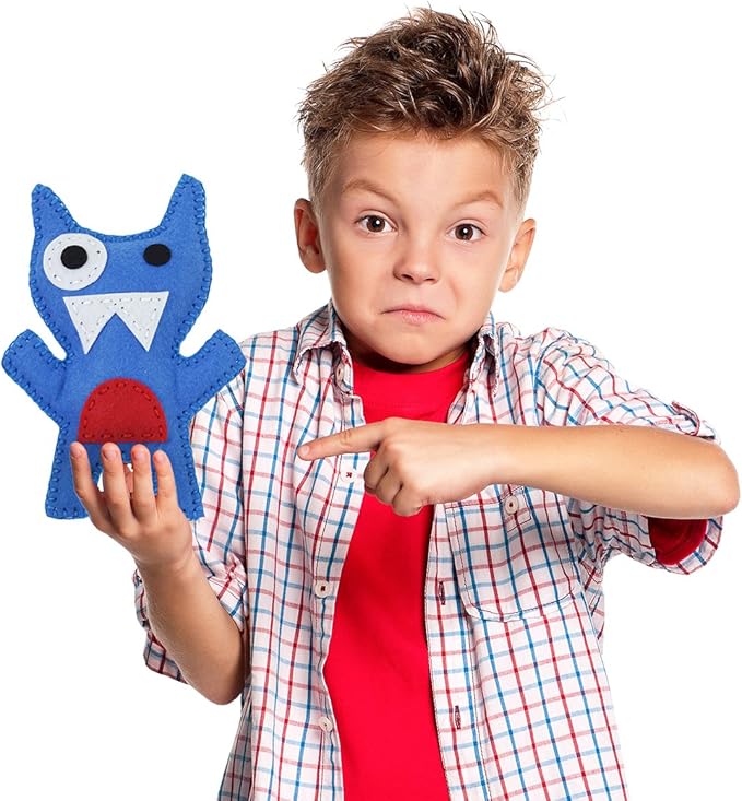 Little Monsters Beginners Sewing Kit - Awesome Gift for Girls & Boys Ages 7 to 13, Best Educational Craft Kit & Toys for Kids