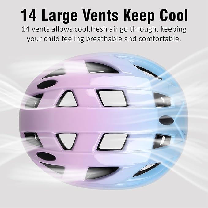 Kids Bike Helmet,2 Sizes Adjustable for Youth Child Boys & Girls Ages 3-5-8-14,Ventilation and Multi-Sport for Bicycle Scooter Skate