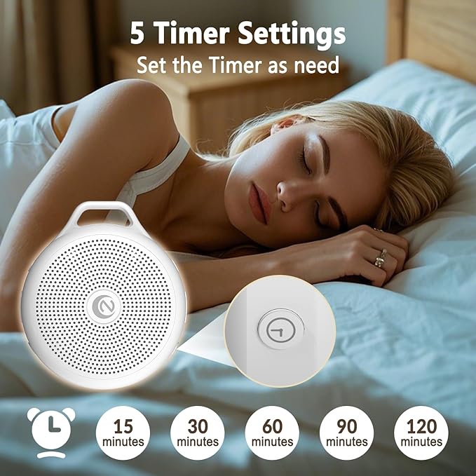 Portable White Noise Sleep Sound Machine for Home and Travel. Perfect for Your Sleeping Baby with a dimmable Night Light and Long Battery Life. Baby Essential Adult/Child Lock Feature