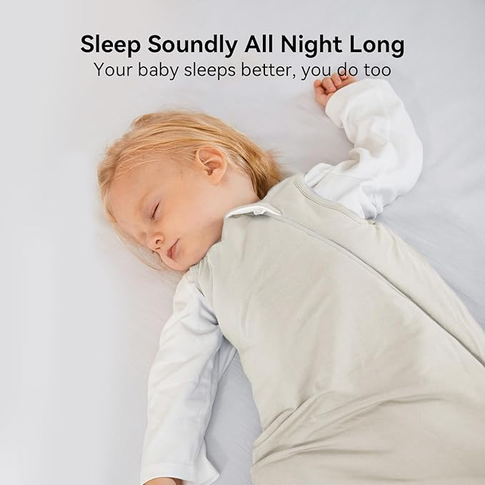 Rayon Made from Bamboo Sleep Sack 0-36 Months 1.0 Tog Ultra Soft Baby Wearable Blanket Toddler Sleeping Sack for Babies (Oat, L(12-18M))