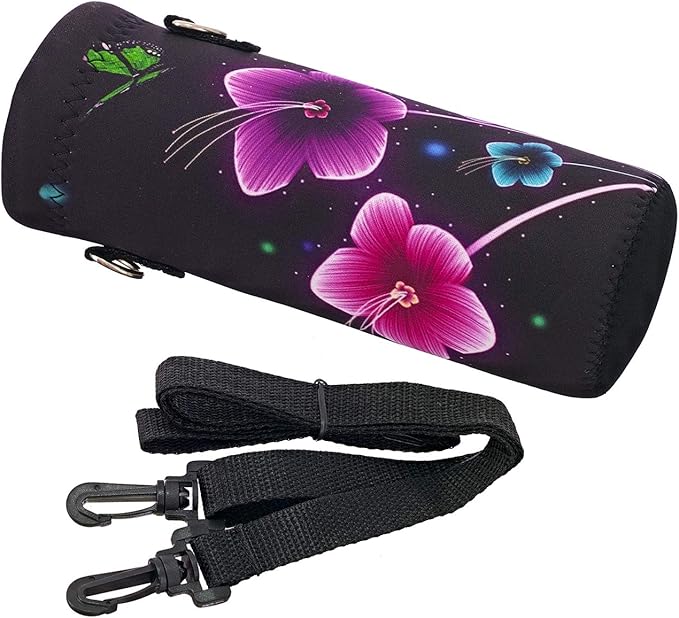 RICHEN Neoprene Water Bottle Carrier Bag with Adjustable Shoulder Strap,Insulated Water Bottle Cover for Stainless Steel/Glass/Plastic Bottles