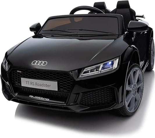 Electric Ride on Car for Kids, Licensed Audi 12V 7Ah Kids Ride-on Toy for Toddlers 3-5 Year Old with Remote, Bluetooth - Black