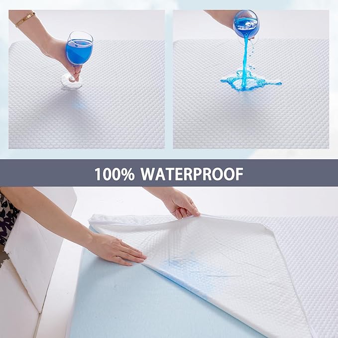 Lisara Baby Bassinet Mattress Pad, 33 x 19 Dual Sided Gel Memory Foam Mattress with Waterproof, Removable Ice Silk Cover, Fit for ANGELBLISS/Jimglo 3 in 1 Bassinet, BabyBond and Cowiewie Bassinet