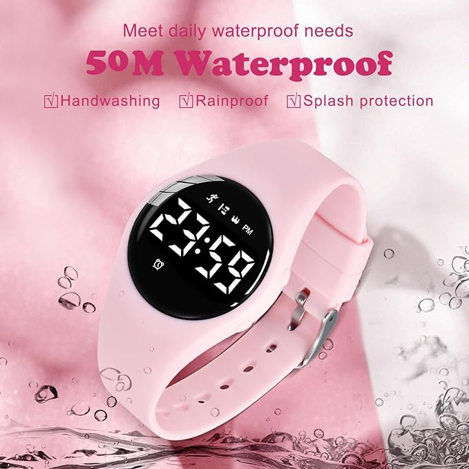 Kids Watches for Girls Boys Digital Sport Watch with Step Counter Pedometer Vibration Alarm Clock, No App Waterproof Fitness Tracker Kids Watch Boys Girls Teens Students Ages 5-16