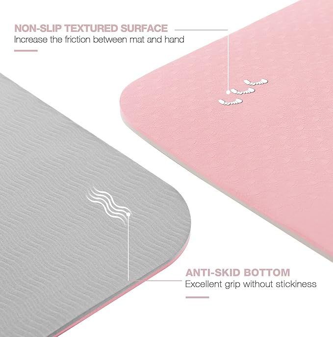 UMINEUX Yoga Mat Extra Thick 1/3'' & 2/5" Non Slip Yoga Mats for Women Eco Friendly TPE Fitness Exercise Mat with Carrying Sling & Storage Bag