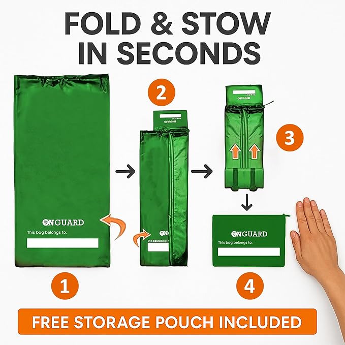 ONGUARD Waterproof Single and Double Stroller Bag for Airplane - Travel Stroller Cover for Air Travel and Storage - Gate Check Bag Backpack- Baby Airplane Essentials - Green