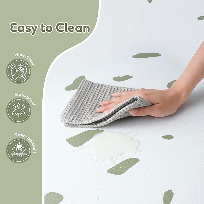 Baby Foam Play Mat-72”x 48” Baby Playmat,6-Piece Interlocking Foam Floor Tiles,Waterproof Crawling Mat,Puzzle Mat for Infants and Toddlers,Non Toxic Play Mat for Baby Tummy Time Mat(Spot)