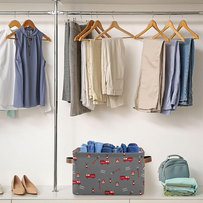 Storage Basket Bin Firefighter Equipment and Tools Organizer Basket Collapsible Shelf Basket Cube with handle for Nursery Bedroom Bathroom