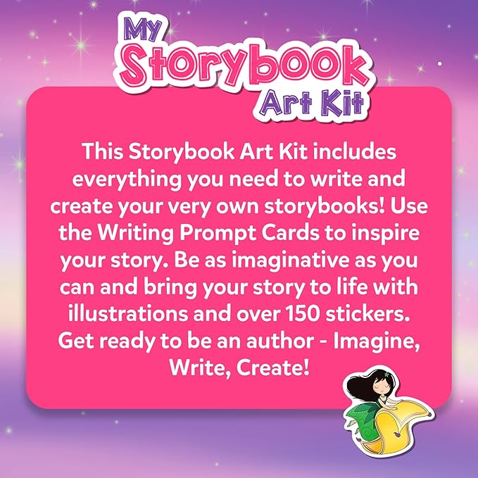 Skillmatics Storybook Art Kit - Create Fairytale Stories, DIY Craft & Writing Kit with 300+ Stickers, Scrapbooking & Journal Activity, Gifts for Kids Ages 5, 6, 7, 8, 9, 10
