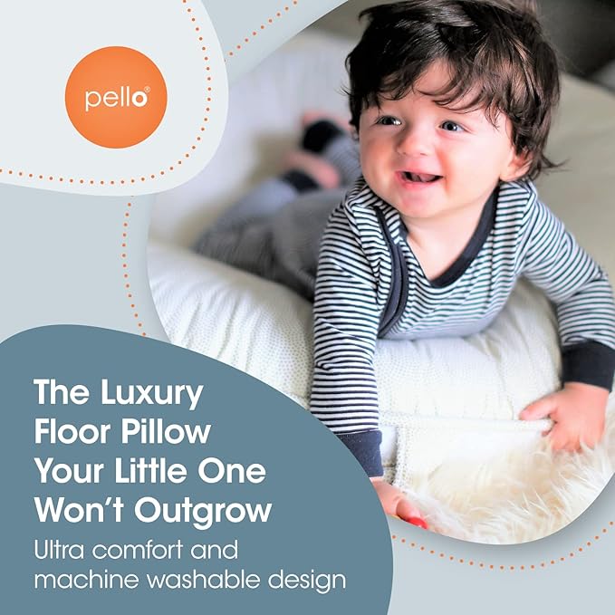Pello Multi-use Luxe Baby, Floor Cushion/Play Mat/Lounger (Serenity/Gray)