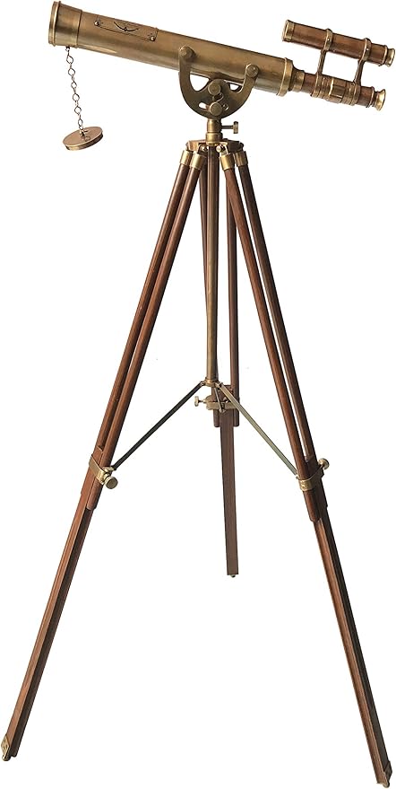 Antique Brass Telescope Marine Navy Adjustable Floor Standing Brass Telescope Maritime Ship Instrument Functional Clear Vision Instrument Nautical Home Decor