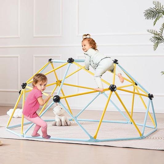 VEVOR Climbing Dome, 6FT Jungle Gym for Kids 3 to 9 Years Old, Geometric Dome Climber Play Center Supports 600LBS and Easy Assembly, with Climbing Grip, Outdoor and Indoor Play Equipment for Kids