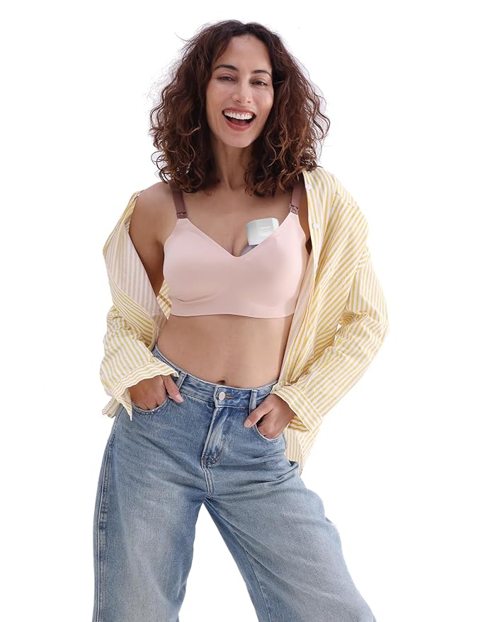 Momcozy Hands-Free Breast Pump S12 Pro, Wearable & Portable Pump with Soft DoubleFit Flange, 3 Modes | 9 Levels Double Electric Pump, Smart Display, 24mm, 2 Pack Cozy Grey