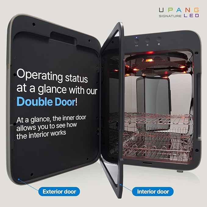 Signature UV LED Waterless Baby Bottle Sanitizer Large Capacity UV All-in-One Household Cleaning Sanitizing (Seige Green)