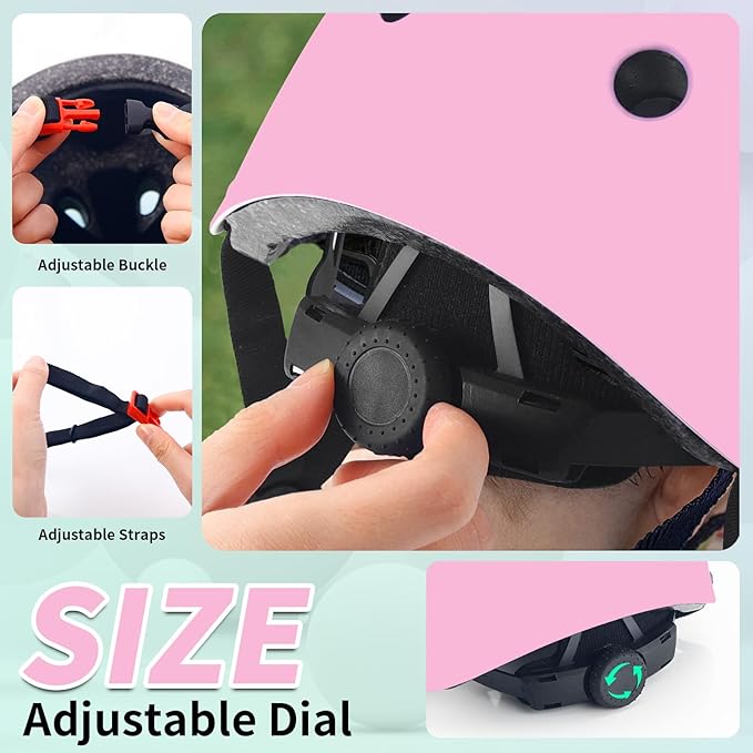 Adjustable Kids Bike Helmet with Knee & Elbow Pads Set, Color Gradient Design for Boys and Girls Aged 3-14+, for Skateboarding, Scooter, Roller & Inline Skating, Longboard