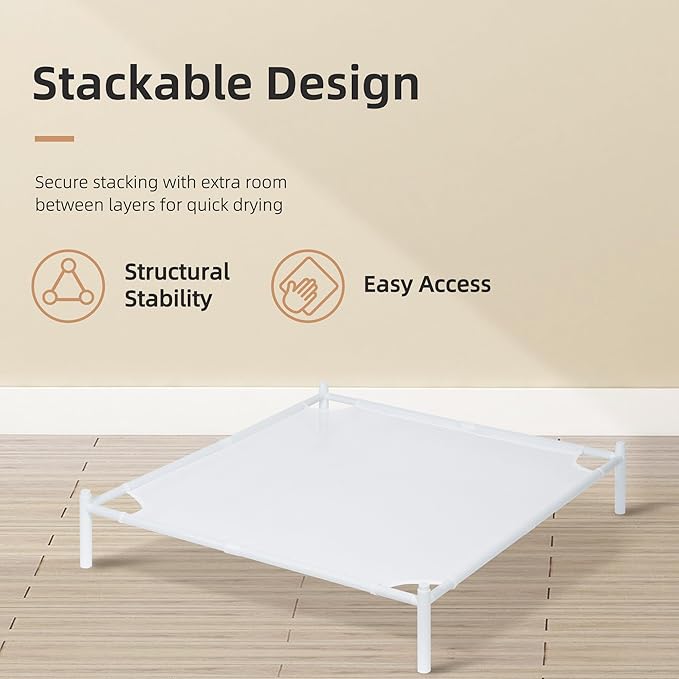 STORAGE MANIAC Sweater Drying Rack, Mesh Clothes Drying Rack, Stackable Laundry Drying Rack, Lay Flat Dryer for Delicates, Portable Dry Rack for Indoor or Outdoor, White, 1-Pack