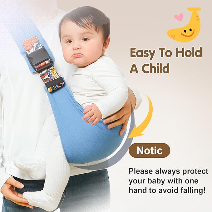 Baby Sling Carrier,Toddler Carrier, 2025 New Baby Sling,Portable and Lightweight Sling,Non-Slip Hip Seat Carrying 10-30lbs(Bluesail)