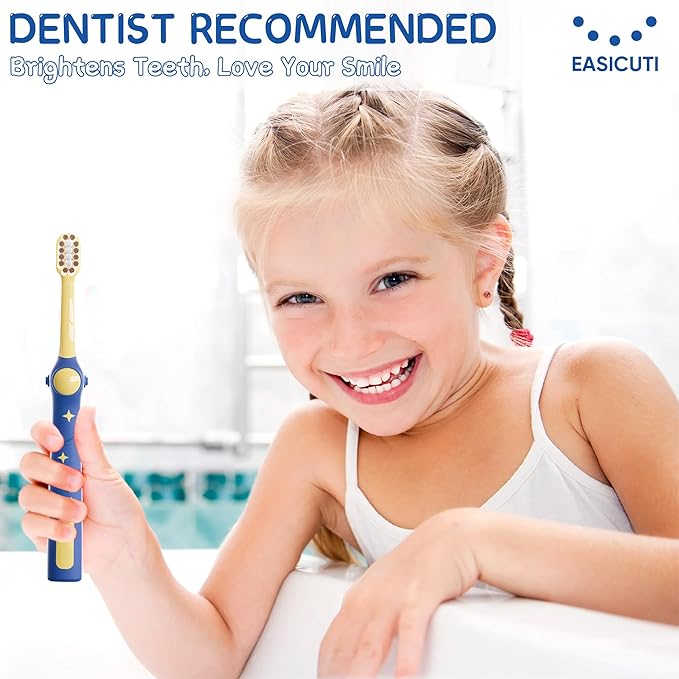 EASICUTI Extra Soft Toddler Toothbrushes 8 Pack, Space Style Kids Toothbrushes for Ages 2-12 Years, Baby Toothbrush 12 Months and up, Childrens Toothbrush Help Remove Plaque and Stains-Blue, White