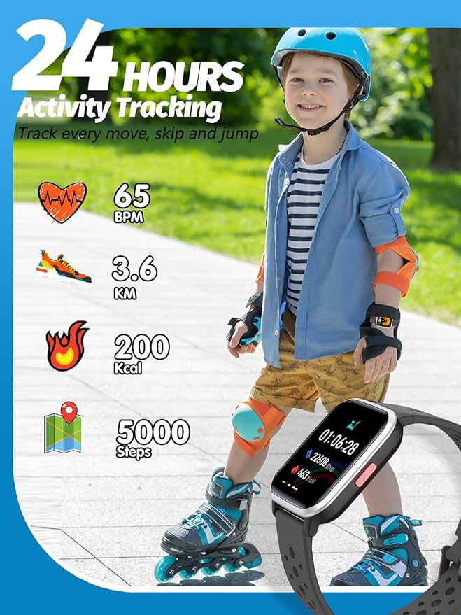 Kids Smart Watch Girls Boys, SmartWatch for Kids Smart Watch Gifts for 4-16 Years Old with Sleep Mode 19 Sports Mode Pedometer Birthday Gift for Boys Girls