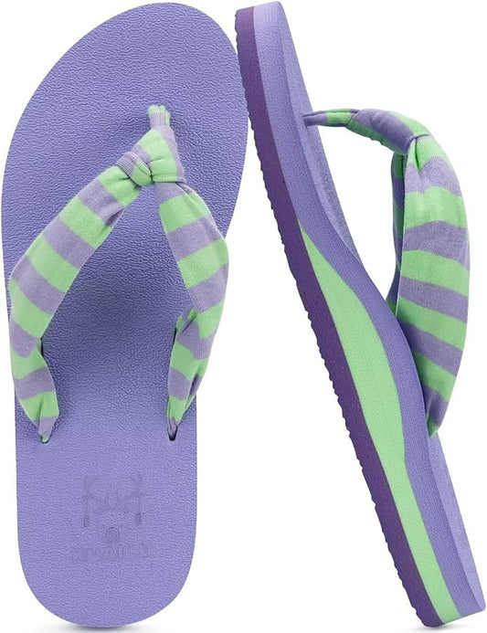 KuaiLu Flip Flops for Women with Arch Support Yoga Mat Comfortable Summer Beach Walking Thong Cushion Sandals Slip On Indoor Outdoor