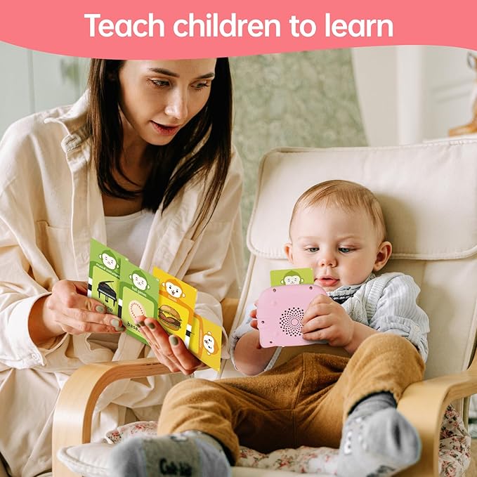 Toddler Girl Toys Talking Flash Cards, 296 Sight Words Speech Therapy Autism Learning, Montessori Educational Toys 1 2 3 4 5 Years, Gifts for Girls with Clear Sound & Thick Cards