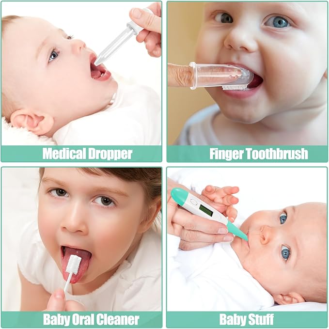 Baby Healthcare and Grooming Kit for Newborn Kids, 24PCS Upgraded Safety Baby Care Kit, Newborn Nursery Health Care Set, Baby Care Products (Green)