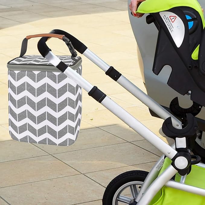 BreastMilk Cooler Bag with Ice Pack Fits 4 Baby Bottles Up to 9 Ounce, Large Baby Bottle Bag Fits for Nursing Mom Daycare