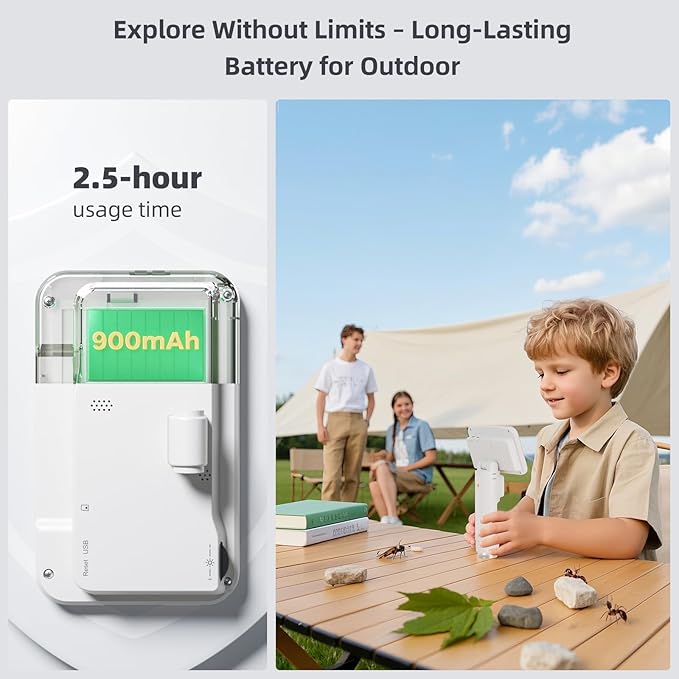 Andonstar Digital Microscope, 5" 1080P Coin Microscope Camera for Error Coin with 7.3" Metal Stand for Adults Kids, Handheld USB Coin Magnifier with 8 Adjustable LED Lights, Windows Mac PC View, AD115