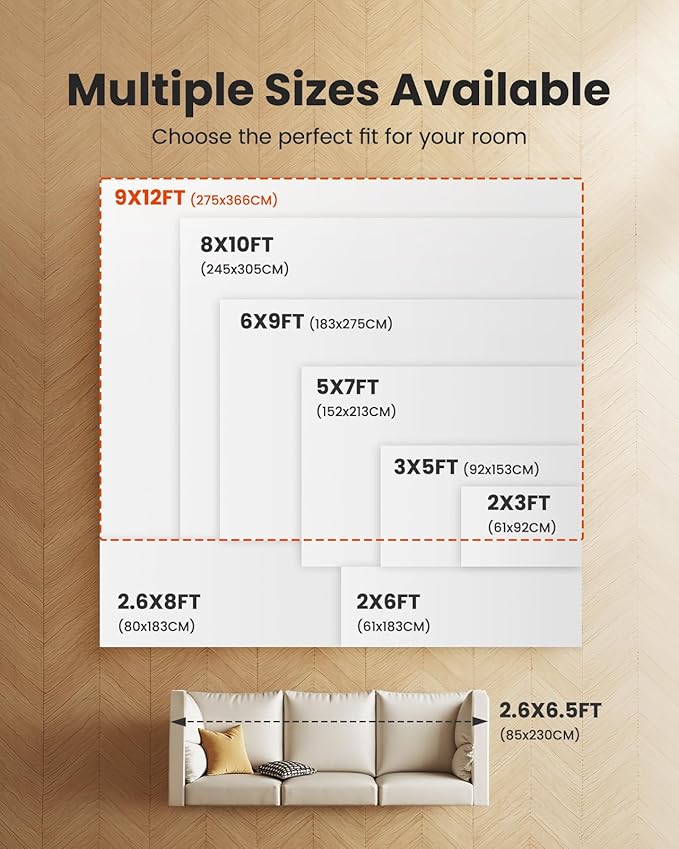 Amada 9x12 Large Area Rugs, Modern Living Room Rugs with Non-Slip Backing & Short Pile, Washable Rug with Abstract Pattern for Living Room, Bedroom and Dinning Room, Dark Blue