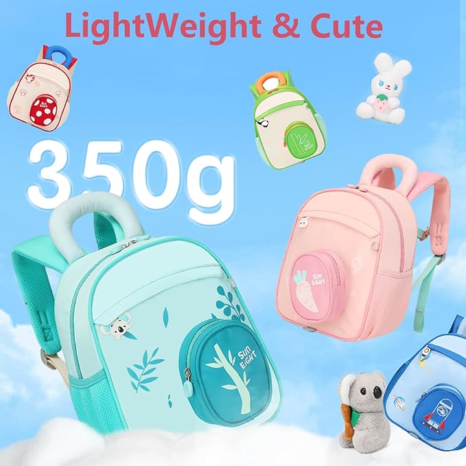 SUN EIGHT Toddler Backpack for Girls Kids Backpack Cute 3D Cartoon School Bag for Baby Girl Boy 2-5 Years (90352-Bear)