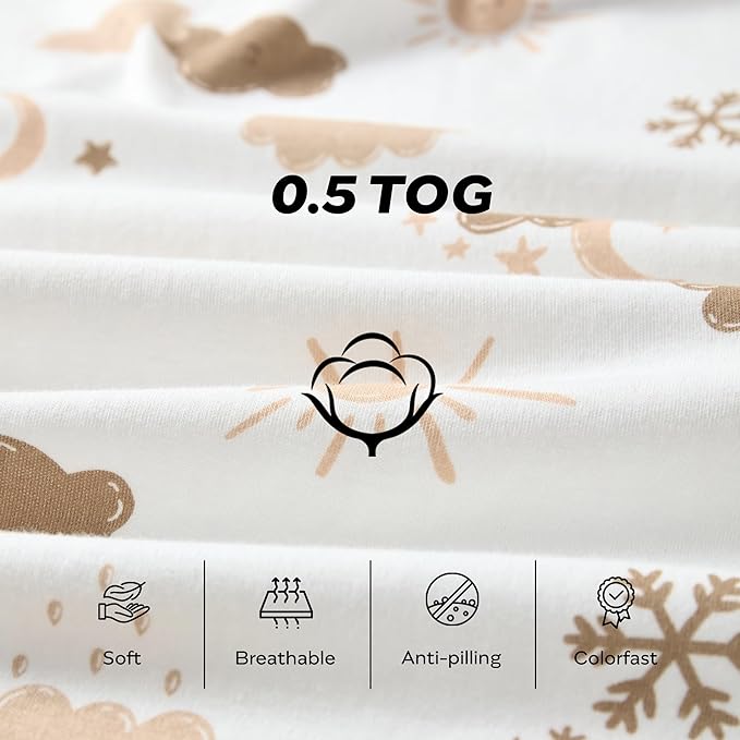 JELLYMONI Baby Sleep Sack 12-18 Months Wearable Blanket for Baby, 100% Cotton 2 Pack Infant Toddler Sleeping Sack Lightweight Soft 2-Way Zipper Sleepsack