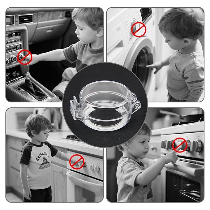 2 Pack Deadbolt Child Safety Lock Cover - Child Proof Deadbolt Cover & Door Knob Protector, Deadbolt Lock Cover for Kids, Prevents Accidental Locking (Fits Standard Locks) (Transparent)