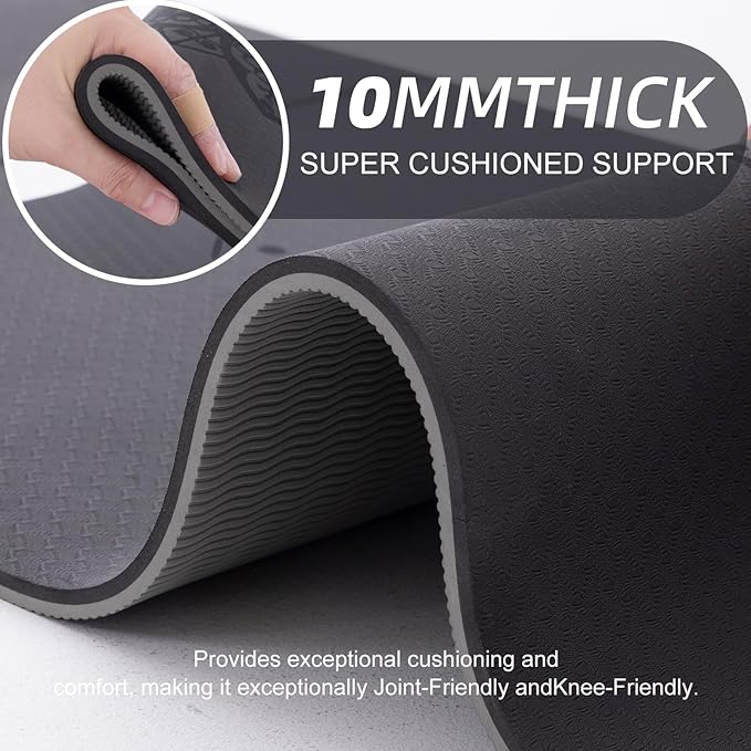 UMINEUX Yoga Mat Extra Thick 1/3'' & 2/5" Non Slip Yoga Mats for Women Eco Friendly TPE Fitness Exercise Mat with Carrying Sling & Storage Bag