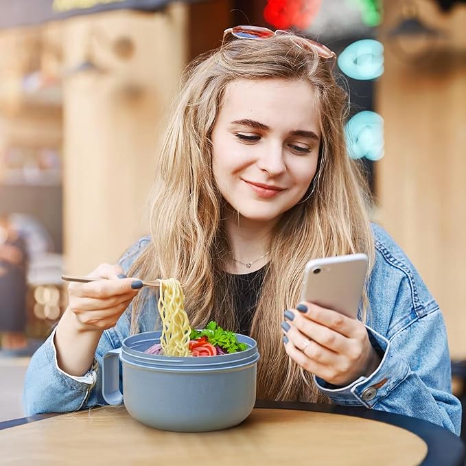 Microwave Bowl with Lids,Ramen Bowl,28oz Microwave Soup Mugs with Handles,for Soup and Instant Noodles,Oatmeal, Gumbo, Salad, College Dorm Room Essentials for Girls for Boys Apartment Essentials