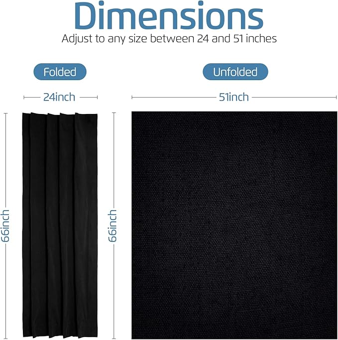 SUN AWAY Portable Blackout Curtain with Suction Cups - Premium Easy Install Shade No Tools Required - Temporary Blinds, Perfect for Baby Nursery or Dorm Room - with Travel Bag (66” Long x 51” Wide)