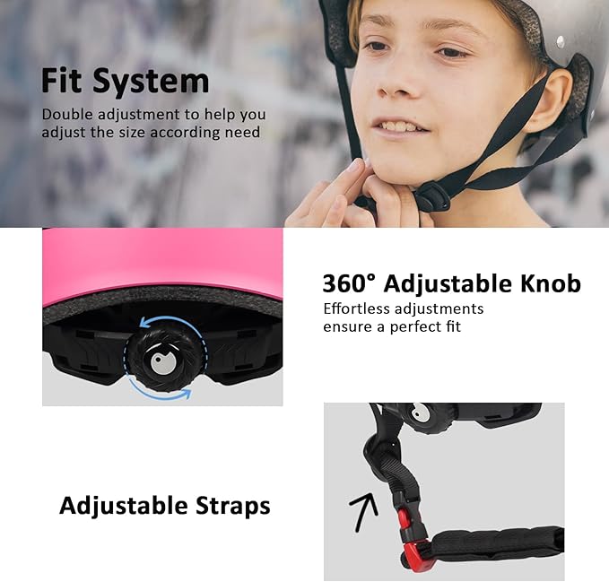 Skateboard Bike Helmet for Adults Women Men Youth Kids (2-3-5-8-14+ Years Boys Girls) - Lightweight Multi-Sport Adjustable Helmets for Bicycle Skateboard Scooter Skate Cycling