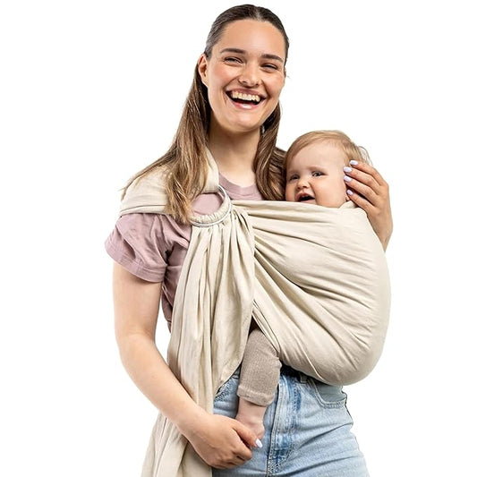 Boba Ring Sling - Newborn to Toddler Carrier, Lightweight & Breathable, Hip-Healthy, Front & Hip Carry, 8-35 lbs (Pampas)