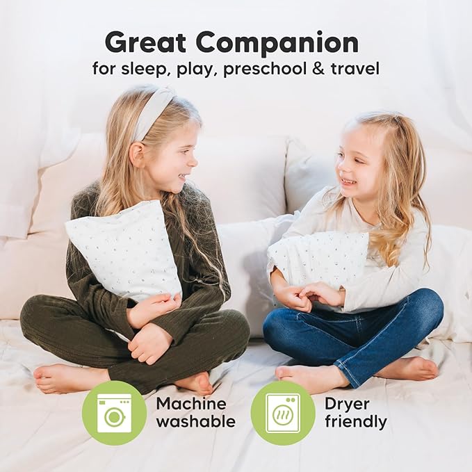 Mini Toddler Pillow with Pillowcase - 9x13 My Little Dreamy Travel Kids Pillow for Sleeping, Toddler Bed, Small, Tiny, Organic Cotton Pillowcase, Soft & Breathable, Kids 2-4 Years Old(Space Drift)