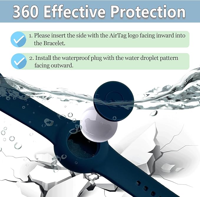 Waterproof Bracelet for AirTag Kids, Personalized Initial Letter Hidden Holder Compatible with Air Tag, Silicone Case for Airtag Adjustable Anti-Lost GPS Tracker for Toddler Child Elder, Z