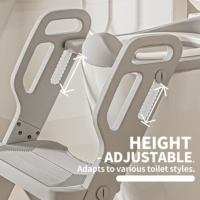 Toddler Potty Training Toilet Seat-Alongside Foldable Potty Train Chair Adapter, Potty Seats with Steps Ladder for Toddlers Kids, Boys, Girls, Child, Baby, and Must-Haves Portable Step Stool Supplies