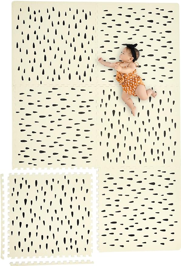Yay Mats Stylish Extra Large Baby Play Mat. Soft, Thick, Non-Toxic Foam Covers 6 ft x 4 ft. Expandable Tiles with Edges Infants and Kids Playmat Tummy Time Mat (Spencer Animal)