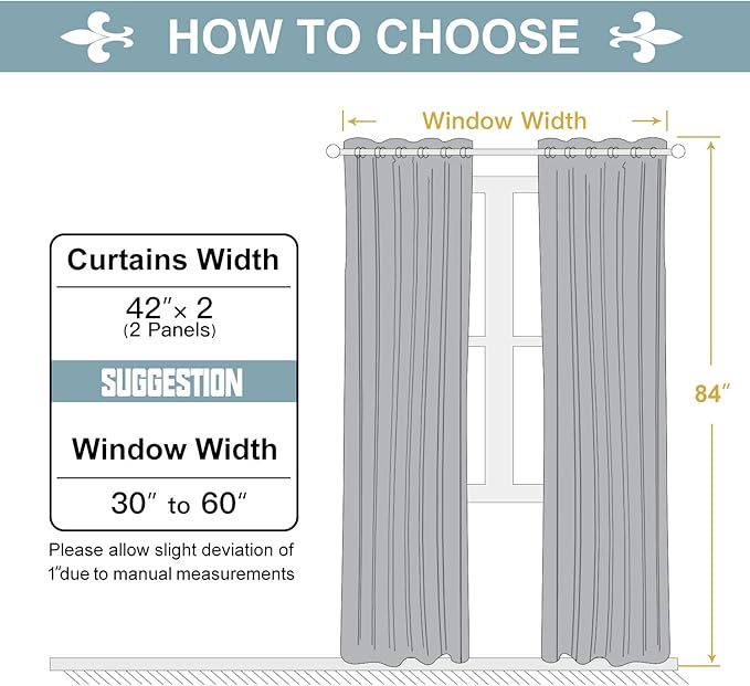 ChrisDowa 100% Blackout Curtains for Bedroom with Black Liner, 2 Thick Layers Total Blackout Thermal Insulated Grommet Window Curtains 84 Inch Long 2 Panels Set (Dark Grey, 42 x 84 Inch)