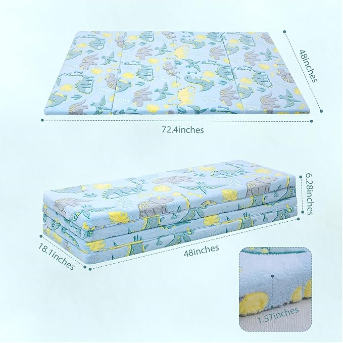 MeMoreCool Kids Floor Futon Mattress Large 6x4 FT, Thicken Foam Tatami Mattress for Children Play Area, Foldable Sleeping Pad Crawling Tatami Mat for Playroom