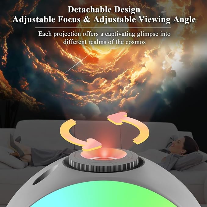 Upgraded 13 in 1 Star Projector, Planetarium Galaxy Projector for Bedroom with Bluetooth Speaker & White Noise, Timer & Remote, Multicolor Night Light for Kids Room Décor, Adults