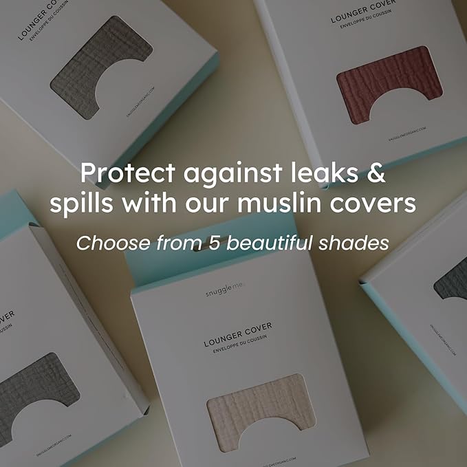 Snuggle Me® Baby Lounger Curve (0-6 Months) - Premium Organic Cotton with Foam Core, Machine-Washable Cover, Buttery-Soft & Breathable Infant Lounger with Travel Bag (30 in x 20 in x 1.9 in) - Natural