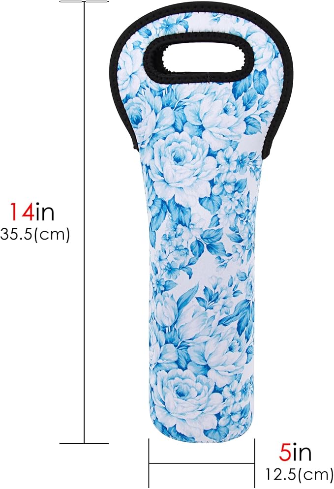 Wine Bag, Wine Carrier Tote Bag, Wine Bottle Protector, Insulated Neoprene Hand Bag, Wine Bags for Wine Bottles Gifts, Wine Bottle Holder for Travel with Secure Carry Handle (2 Pack)